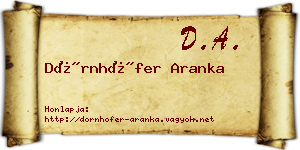 Dörnhöfer Aranka névjegykártya
