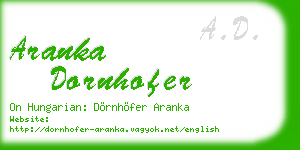 aranka dornhofer business card