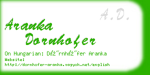 aranka dornhofer business card